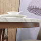 Sintered Stone Dining Table Modern White Convertible Furniture with Pedestal Base for Home