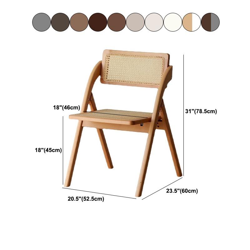 Contemporary Wood Dining Chairs Open Back Dining Side Furniture in Matte Finish for Home