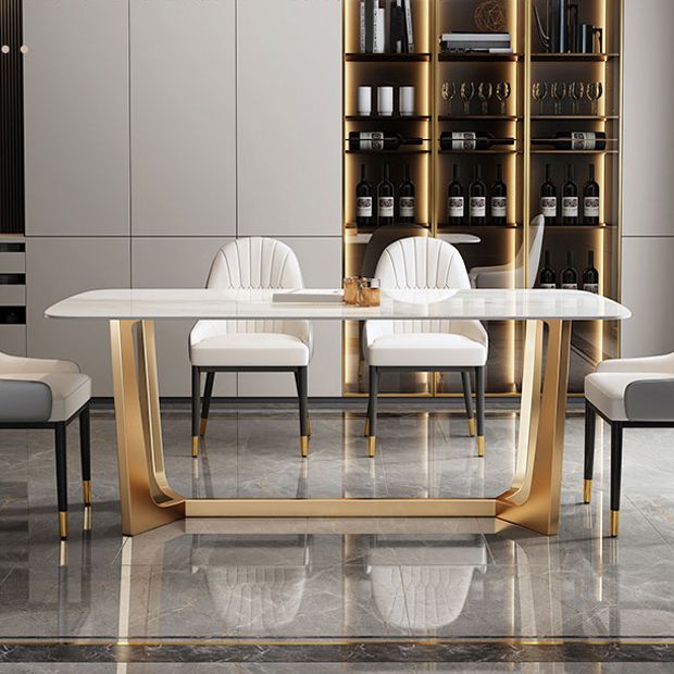 Rectangle Table à manger en pierre fritte