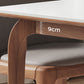 Mesa de comedor de piedra blanca rectangular moderna con 4 patas de nogal