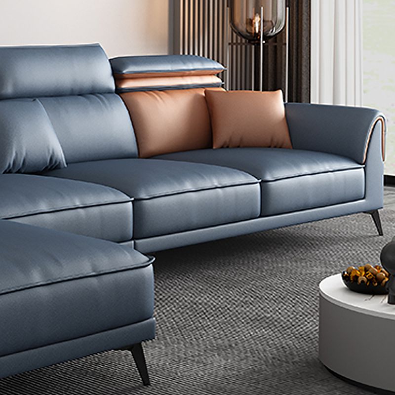 Contemporary Stain-Resistant Faux Leather 4-Seater L-Shape Sofa