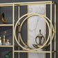 Glam Antique Finish Bookcase Metal Etagere Bookshelf with Shelves Clearhalo 'Bookcases' 'furn' 'furn_bookcases' 'Furniture' 'Office Furniture' 1200x1200_a360089a-92ce-4414-9099-010456059527