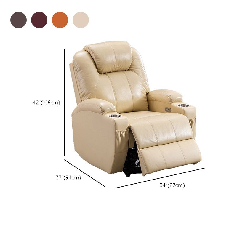 Mid-Century Modern Faux Leather Club Chair Recliner Massage Home Theater Recliner Clearhalo 'Chairs & Seating' 'furn' 'furn_recliners' 'Furniture' 'Living Room Furniture' 'Recliners' 1200x1200_a361e25b-8f82-476f-b262-e160cb457f5b