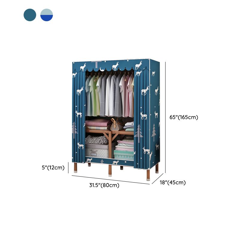 Metal Wardrobe Armoire with Legs Modern Wardrobe Closet with Shelves