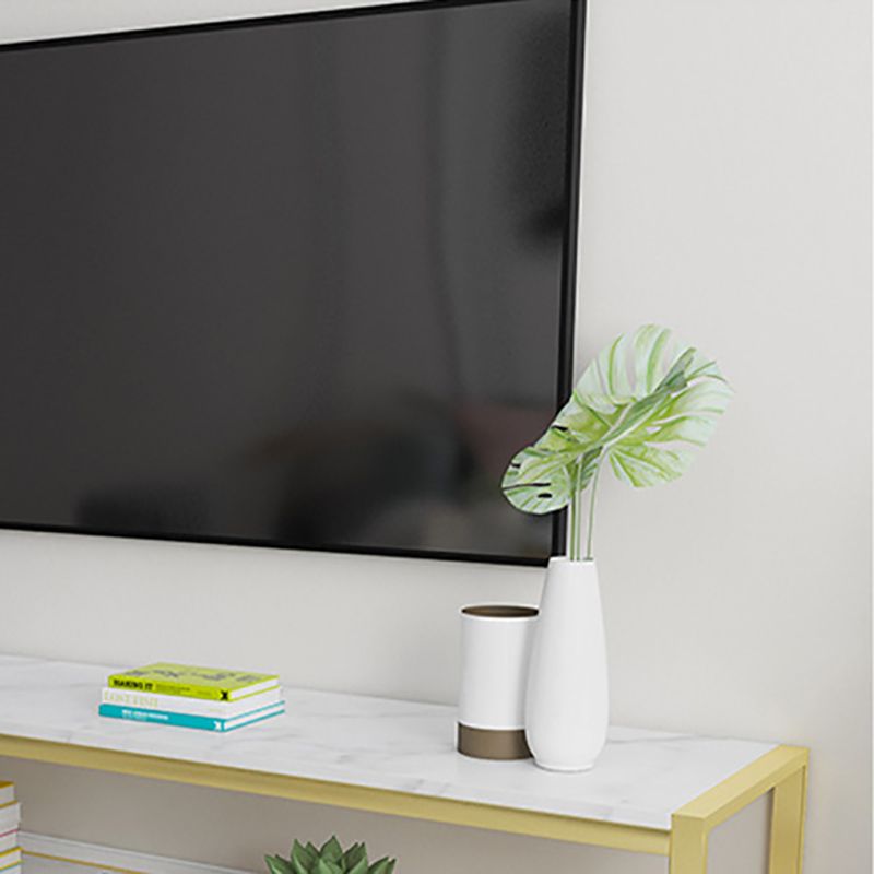 Open Storage Media Console Glam TV Stand Console for Living Room Clearhalo 'furn' 'furn_tv_stands_entertainment_centers' 'Furniture' 'Living Room Furniture' 'TV Stands & Entertainment Centers' 'TV Stands & Media Storage Furniture' 'tv_stands_entertainment_centers' 1200x1200_a3630b51-6342-4764-a278-95a09c806eac