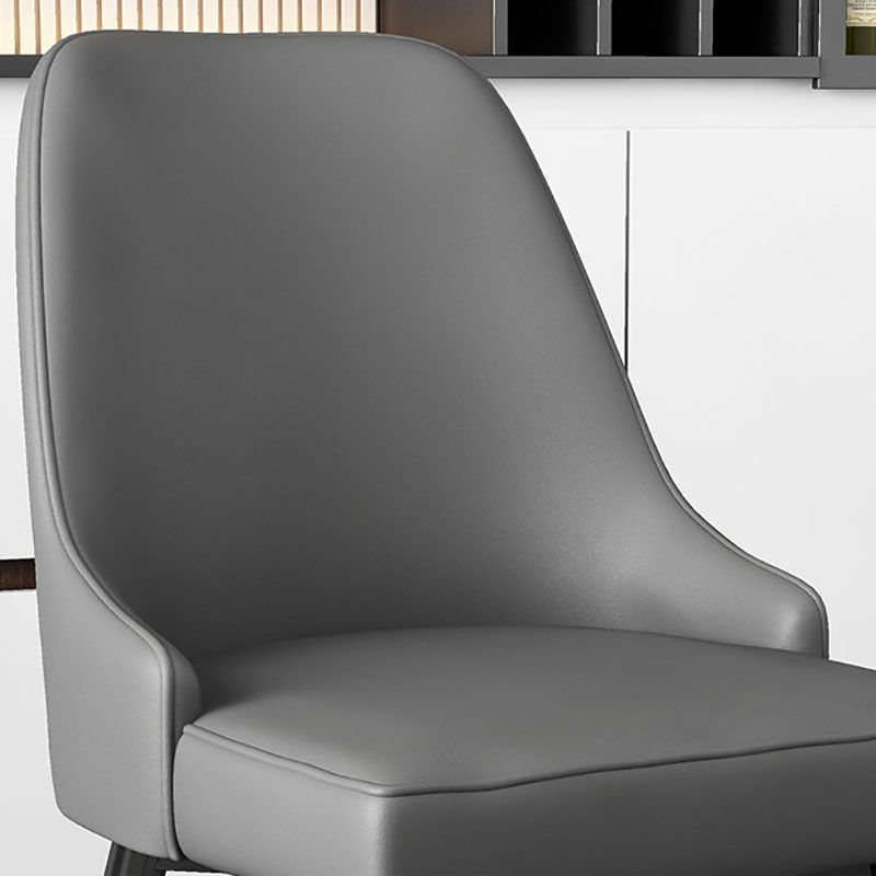 Glam Metal Dining Armless Chairs PU Leather Dining Parsons Chairs for Restaurant Clearhalo ' kitchen&dining_furn' 'Dining Chairs' 'Dining Tables & Seating' 'dining_chair' 'furn' 'furn_dining_chair' 'Furniture' 'furniture_dining_chair' 'Kitchen & Dining Furniture' 'kitchen' 1200x1200_a363372b-59ec-46af-82d2-4875f6045cd6