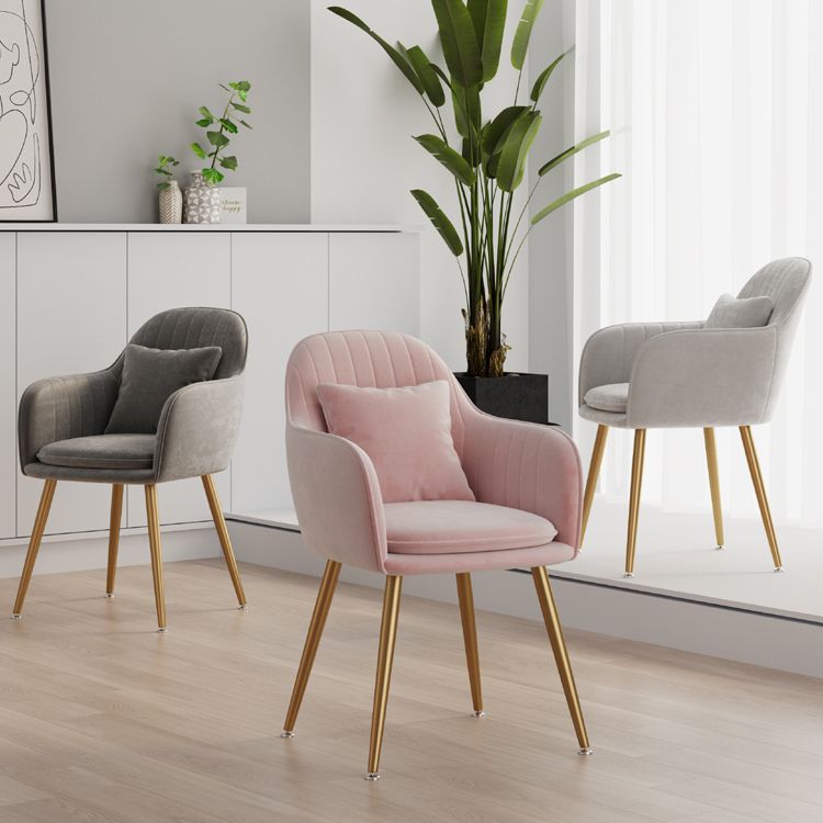 Nordic Style Metal Chair Solid Back Kitchen Dining Arm Chair for Dinning Room