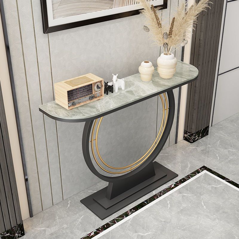 Glam Style Console Table Stain Resistant Console Sofa Table for Hall Clearhalo 'Console Tables' 'console_tables' 'Entry & Mudroom Furniture' 'furn' 'furn_console_tables' 'Furniture' 1200x1200_a3648d8a-908d-4496-b209-45eeebdf970d