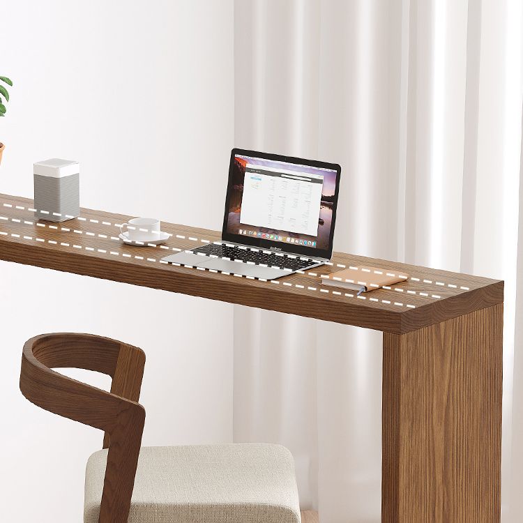 Moderner Bartisch, rechteckiger Bartisch aus massivem Holz mit Stauraum