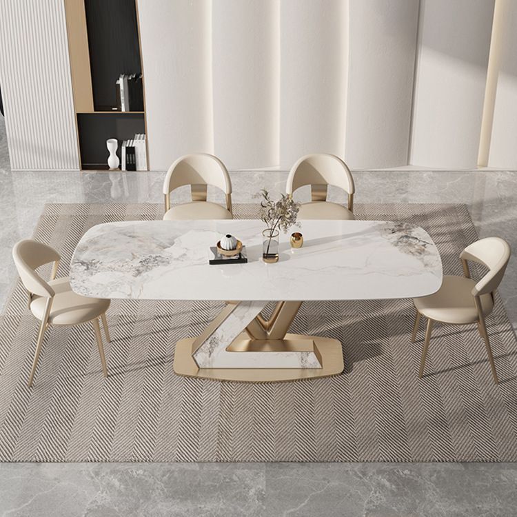 Set da tavolo rettangolo in stile glam 1/4/5/7/9 pezzi set da pranzo per uso domestico