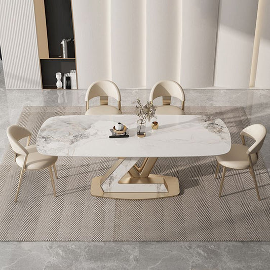 Juego de mesa rectángulo de estilo glamoroso 1/4/5/7/9 piezas de comedor para uso en el hogar