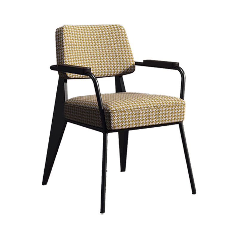 Glam Style Metal Arm Chair Open Back Dining Side Chair with Upholstered (Set of 3) Clearhalo 'Dining Chairs' 'Dining Tables & Seating' 'dining_chair' 'Furniture' 'furniture_dining_chair' 'Kitchen & Dining Furniture' 1200x1200_a3664423-3058-4c81-9830-0c09eccc2ebf