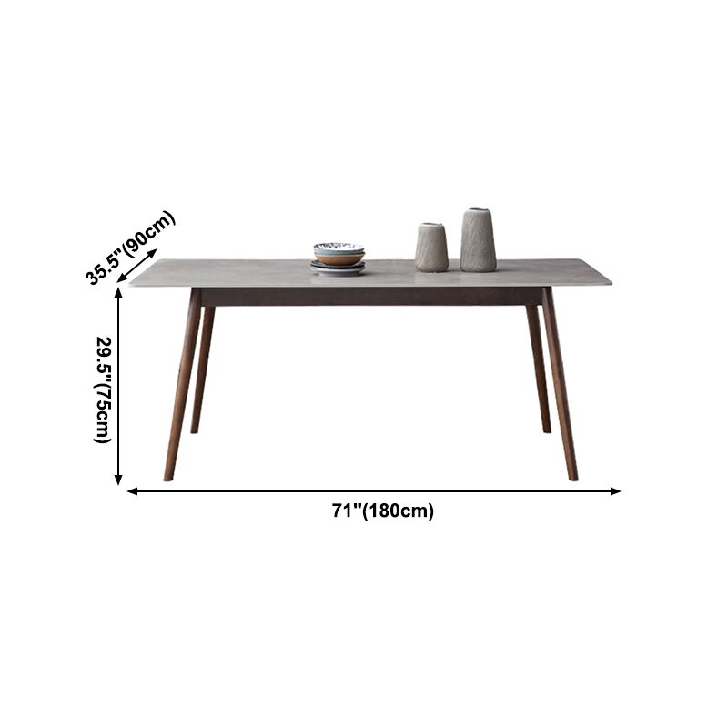 Solid Wood Mid-Century Modern Table Rectangle Sintered Stone Table for Dining Room Clearhalo ' dining_table' 'Dining Tables & Seating' 'Dining Tables' 'furn' 'furn_dining_table' 'Furniture' 'furniture_dining_table' 'Kitchen & Dining Furniture' 'kitchen&dining_furn' 'kitchen' 'kitchen_dining_table' 1200x1200_a367ffe0-a39e-4b30-a169-1878979dbea6