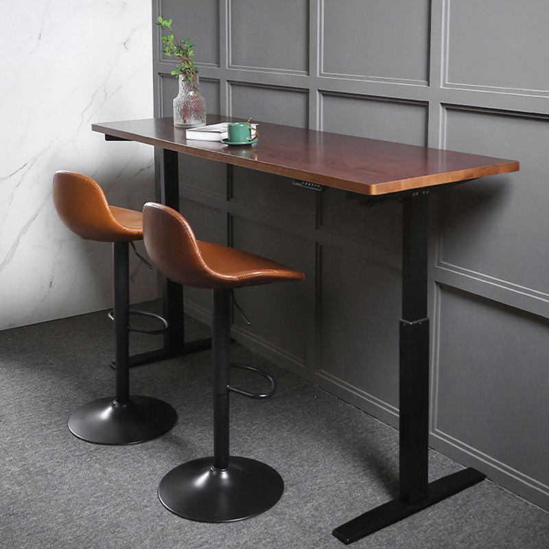 Industrial Style Wood Top Counter Table Liftable Bar Table for Coffee Shop Clearhalo 'Bar Furniture' 'Bar Tables' 'bar_tables' 'furn' 'furn_bar_tables' 'Furniture' 'furniture_bar_tables' 'Kitchen & Dining Furniture' 1200x1200_a369ffa8-3105-41ab-afcf-543fb34c853a