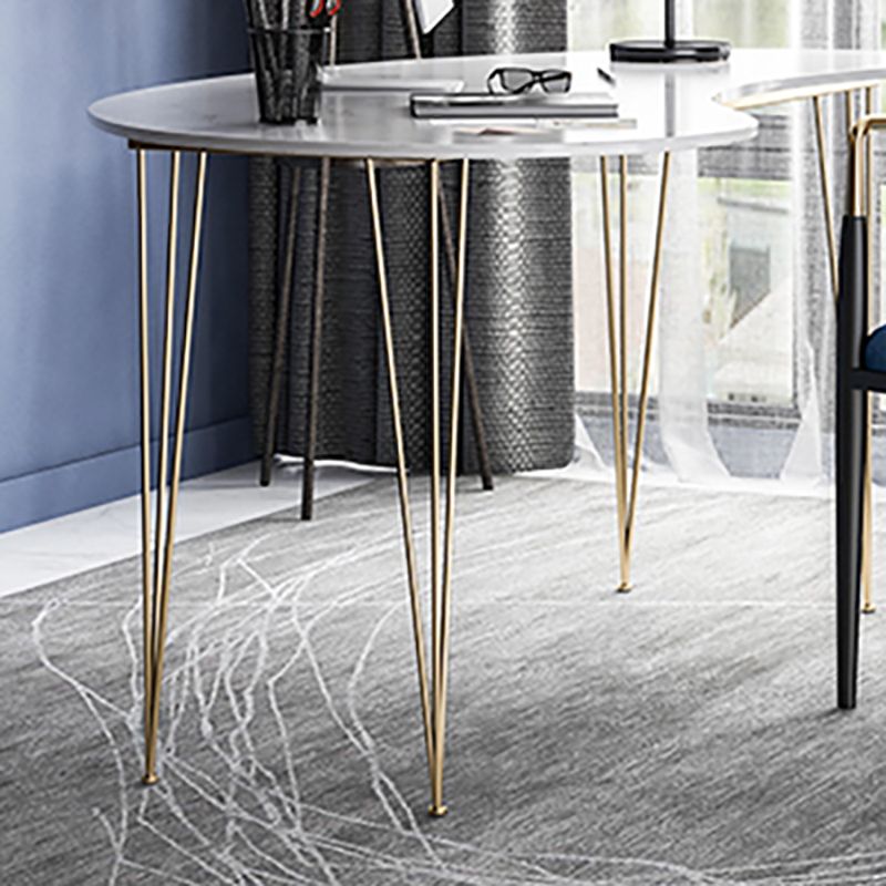 Glam White Curbe Writing Desk Home bureau avec des jambes en métal