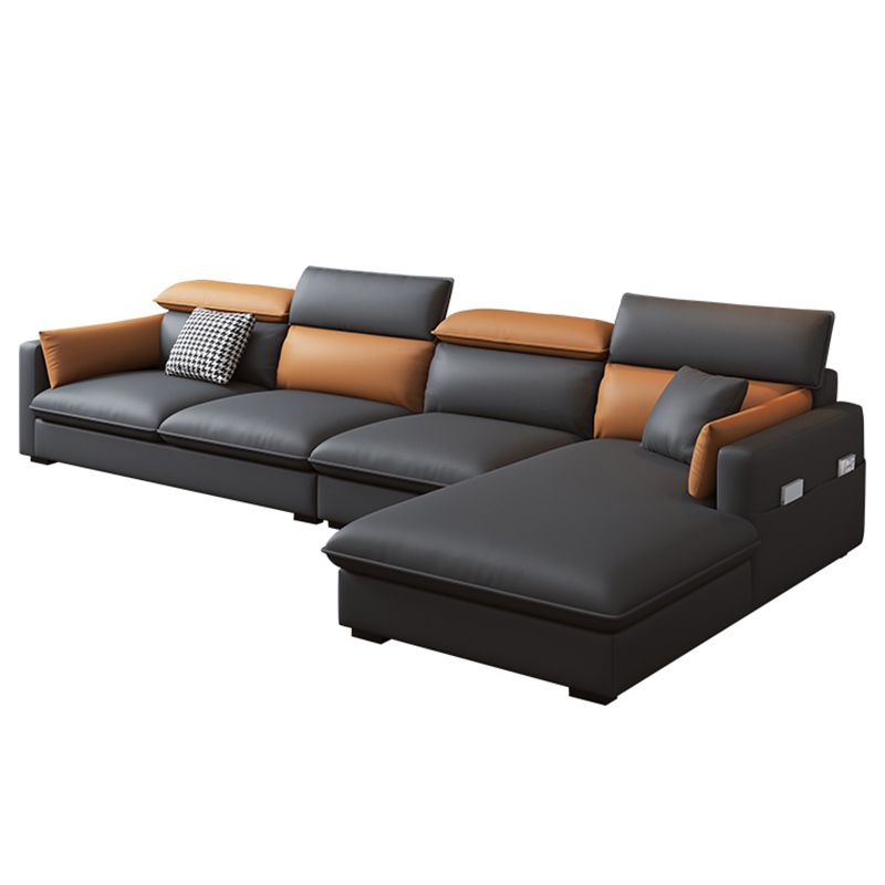 Divano contemporaneo di divano in pelle finta con cuscini di padri