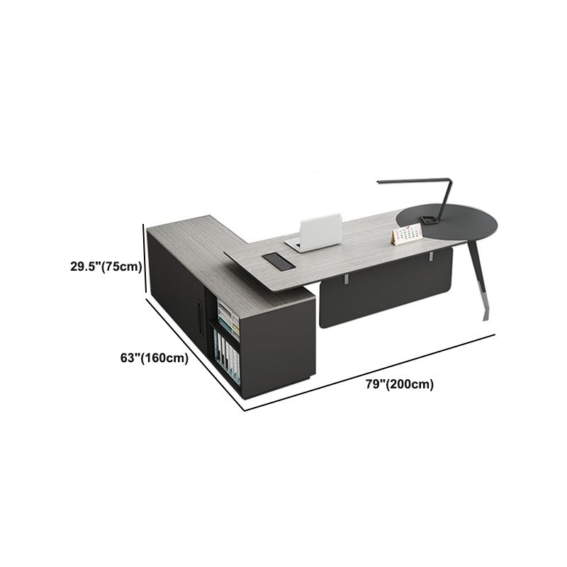 Zeitgenössischer Sockel Executive Desk Holz Office Desk mit Dateischrank