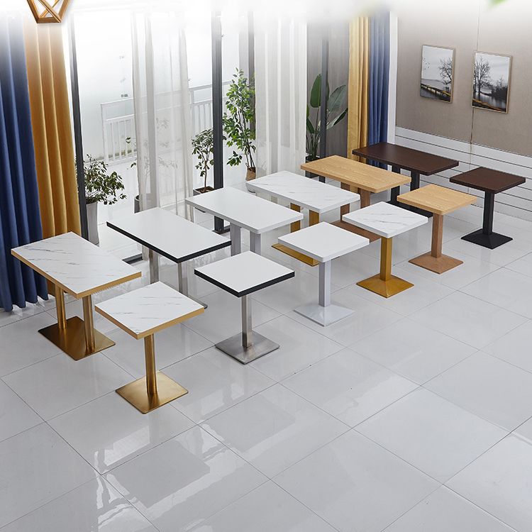 Moderner Holz -Esstisch mit Metallbeinen für Wohnzimmer