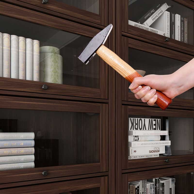 Contemporary Manufactured Wood Vertical Bookcase with Glass Doors Clearhalo 'Bookcases' 'furn' 'furn_bookcases' 'Furniture' 'furniture_bookcases' 'kitchen' 'kitchen_bookcases' 'Living Room Furniture' 'Office Furniture' 1200x1200_a36cb876-165c-48a4-bce4-112445bdcc13