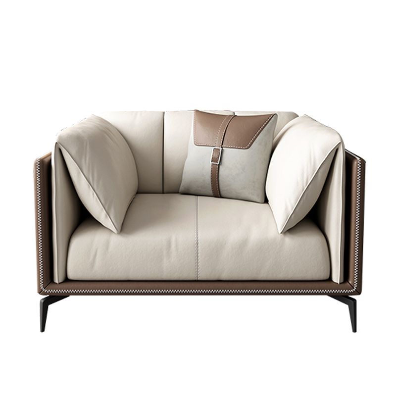 Transitional Modern Cushions Sofa 27.6"High Pillow Top Arm Sofa, Beige Clearhalo 'furn' 'furn_sofas' 'Furniture' 'furniture_sofas' 'kitchen' 'kitchen_sofas' 'Living Room Furniture' 'Sofa' 'sofas' 1200x1200_a36d90c5-9f0d-492d-8bd7-bd431f05f37d