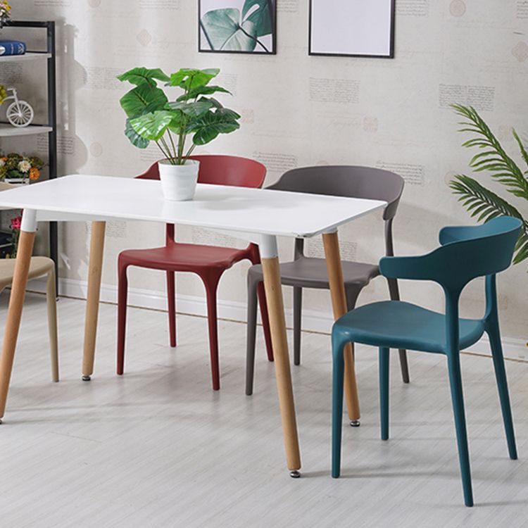 Home Stackable Contemporary Arm Chair Open Back Plastic Dining Room Chair Clearhalo ' kitchen&dining_furn' 'Dining Chairs' 'Dining Tables & Seating' 'dining_chair' 'furn' 'furn_dining_chair' 'Furniture' 'furniture_dining_chair' 'Kitchen & Dining Furniture' 'kitchen' 1200x1200_a36e1f1f-07ea-4dae-b0de-247bfa0f53ae