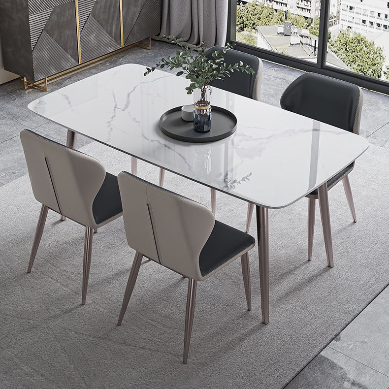 Modern Rectangle Sintered Stone Dining Table Set 1/4/5/7 Pieces Dining Set Clearhalo 'Dining Room Sets' 'Dining Tables & Seating' 'dining_room_set' 'furn' 'furn_dining_room_set' 'Furniture' 'furniture_dining_room_set' 'Kitchen & Dining Furniture' 1200x1200_a36e2fa2-83d5-4e58-8a34-11d02e8576e6