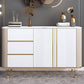 Glam Sideboard Buffet 3 Drawers and 2 Doors Adjustable Shelving Buffet Sideboard Clearhalo 'buffet_sideboard' 'Buffets & Sideboards' 'furn' 'furn_buffet_sideboard' 'Furniture' 'Kitchen & Dining Furniture' 1200x1200_a3721fd0-a3d1-4aa9-b538-8544a09c8ce3