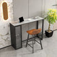 Set tavolo da bar moderno Tavolo da bar rettangolare in pietra da 1/2/3 pezzi con sgabelli imbottiti