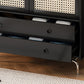 Black Solid Wood Wardrobe Modern Freestanding Wardrobe with Legs