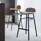 Modern Backrest Armless Counter Stool Iron Bar Stool with Seat and Pedal for Cafe