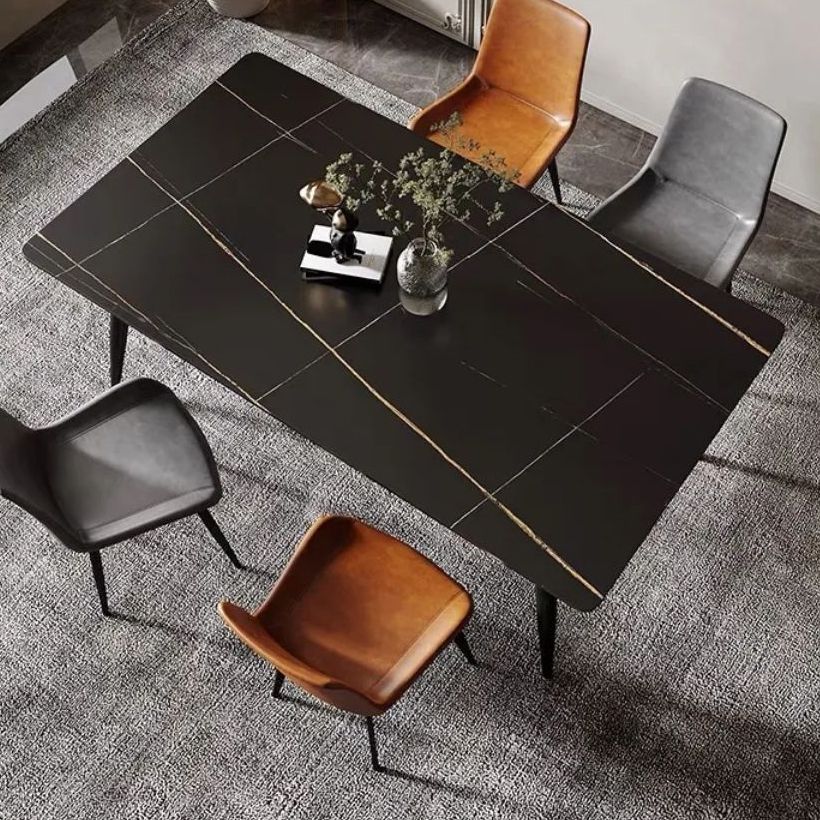 Contemporary Rectangle Dining Table Sintered Stone Table with 4 Legs for Home Kitchen Dinner Clearhalo ' dining_table' 'Dining Tables & Seating' 'Dining Tables' 'furn' 'furn_dining_table' 'Furniture' 'furniture_dining_table' 'Kitchen & Dining Furniture' 'kitchen&dining_furn' 'kitchen' 'kitchen_dining_table' 1200x1200_a3783a90-9990-4fa7-b836-35e5be4b4fa5