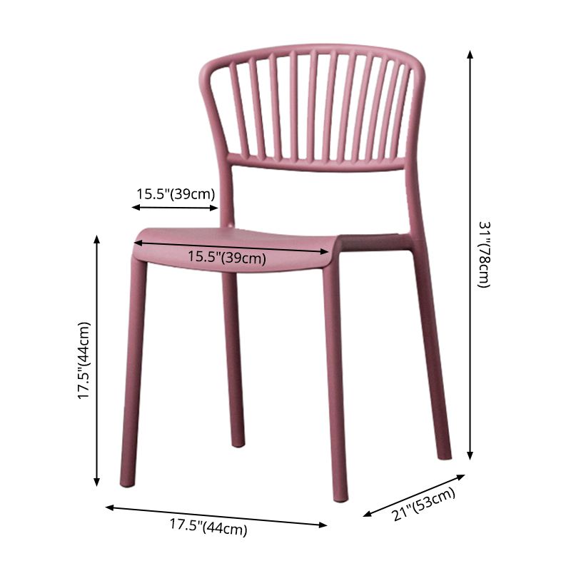 Nordic Style Plastic Dining Room Chair Slat Back Dining Side Chair for Home Use Clearhalo ' kitchen&dining_furn' 'Dining Chairs' 'Dining Tables & Seating' 'dining_chair' 'furn' 'furn_dining_chair' 'Furniture' 'furniture_dining_chair' 'Kitchen & Dining Furniture' 'kitchen' 1200x1200_a378cf18-4fa4-454d-9604-f464c8134e31