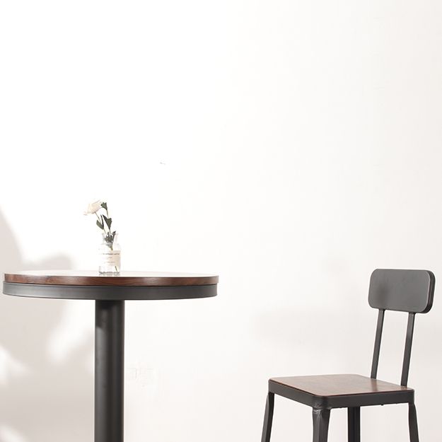 1/3 Pieces Industrial Iron Bistro Set Round Bar Table Set with Pine Wood Top