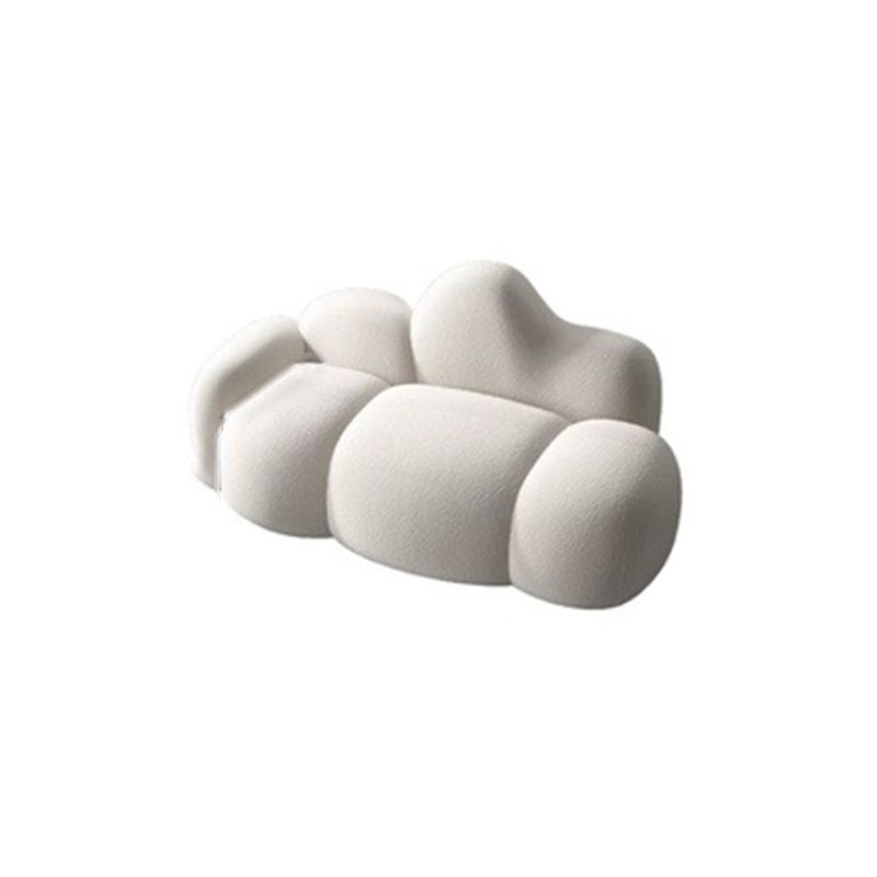 Divano posteriore curvo in lana bianca moderna moderna da 34,65 "H -braccio quadrato