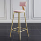 Nordic Armless Backrest Counter Stool Iron Dining Room Bar Stool with Cushion and Pedal Clearhalo 'Bar Furniture' 'Bar Stools' 'bar_stools' 'furn' 'furn_bar_stools' 'Furniture' 'furniture_bar_stools' 'Kitchen & Dining Furniture' 1200x1200_a37b8a0c-6813-4700-9ed1-796b3e7a83d3
