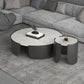 Modern Style White/black Rock Slab Top Round Metal Craft Coffee Table Clearhalo 'Coffee & Accent Tables' 'Coffee Tables' 'coffee_tables' 'furn' 'furn_coffee_tables' 'Furniture' 'Living Room Furniture' 1200x1200_a37c0406-dbbf-4b2b-8805-eb2aa9c34f03