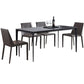 Modern Style Textured Sintered Stone Dining Table Rectangular Dining Table Set with Metal Base Clearhalo 'Dining Room Sets' 'Dining Tables & Seating' 'dining_room_set' 'furn' 'furn_dining_room_set' 'Furniture' 'furniture_dining_room_set' 'Kitchen & Dining Furniture' 'kitchen&dining_furn' 'kitchen' 1200x1200_a37c2186-867a-41a5-bca4-1a75feee2405