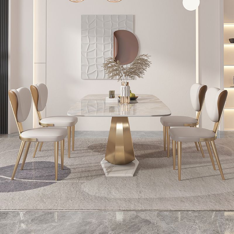 Glam Style Sintered Stone Dining Set 1/4/5/7/9 Pieces Dining Set for Dining Areas Clearhalo 'Dining Room Sets' 'Dining Tables & Seating' 'dining_room_set' 'furn' 'furn_dining_room_set' 'Furniture' 'furniture_dining_room_set' 'Kitchen & Dining Furniture' 1200x1200_a37d5ca0-5a9a-4998-b9c2-a9bde3961548