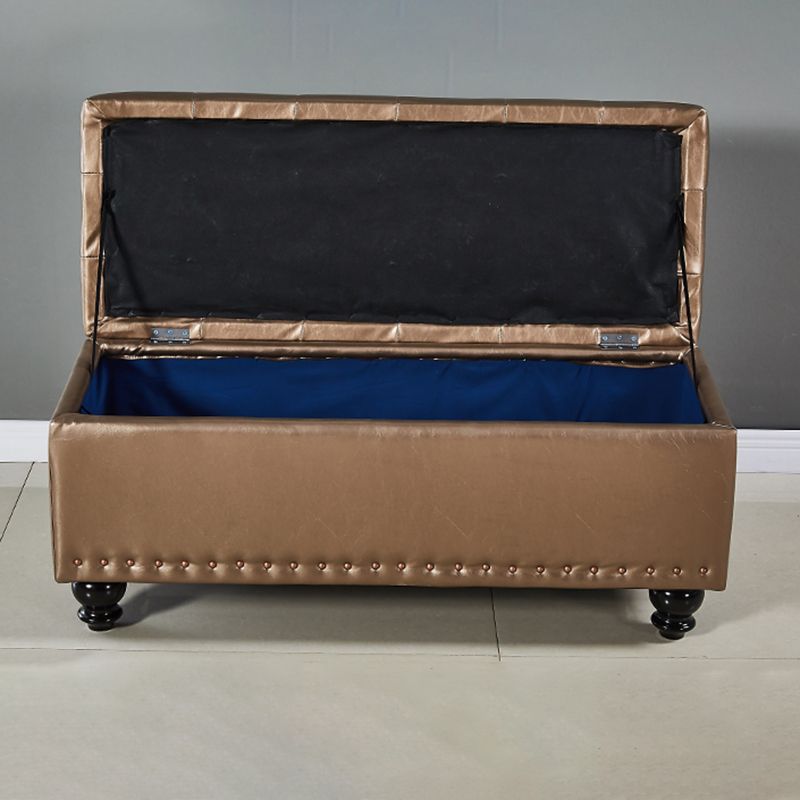Traditional Faux Leather Ottoman Plian Tufted Nailhead Trim Rectangle Ottoman with Storage Clearhalo 'furn' 'furn_ottomans_poufs' 'Furniture' 'Living Room Furniture' 'Ottomans & Poufs' 'ottomans_poufs' 1200x1200_a37da879-84c0-47c4-b225-352d4e54d0a2