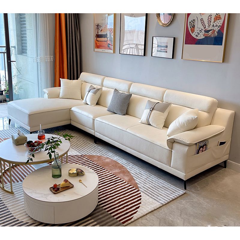 Stain-Resistant Faux Leather Pillow Top Arm Sofa/Sectional for Living Room Clearhalo 'furn' 'furn_sectionals' 'Furniture' 'furniture_sectionals' 'kitchen' 'kitchen_sectionals' 'Living Room Furniture' 'Sectionals' 1200x1200_a37df500-60c6-41d0-9a33-3f2d2c46a83a