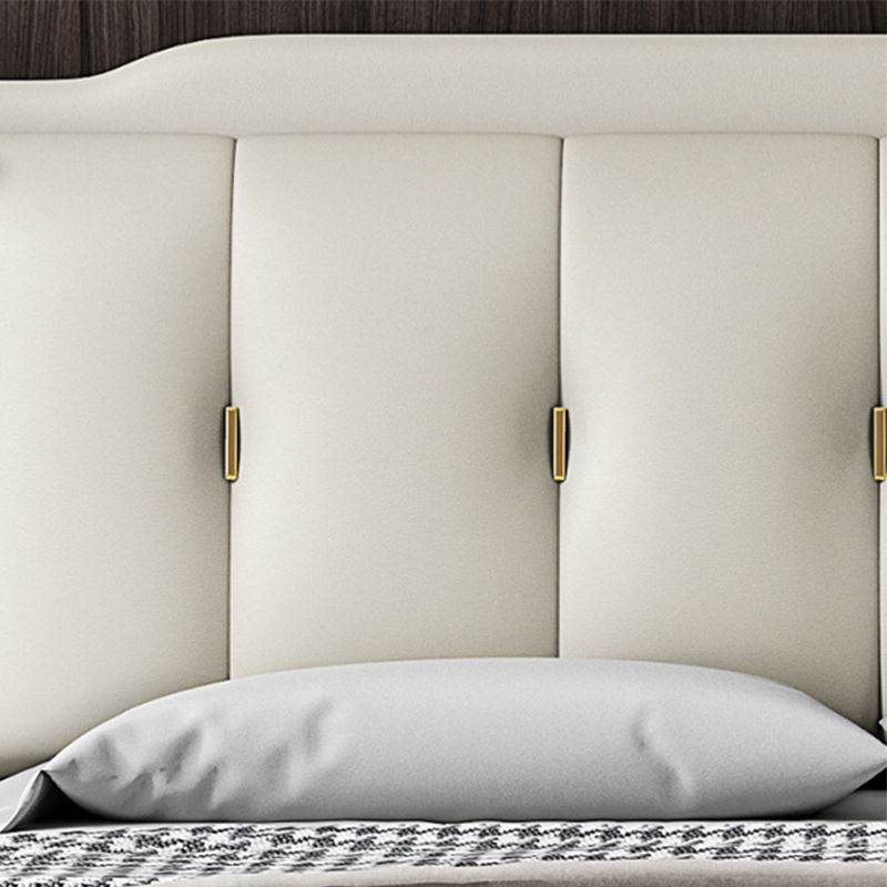 Lit en bois de pin victorien de 84,65 pouces de large avec tête de lit rembourrée