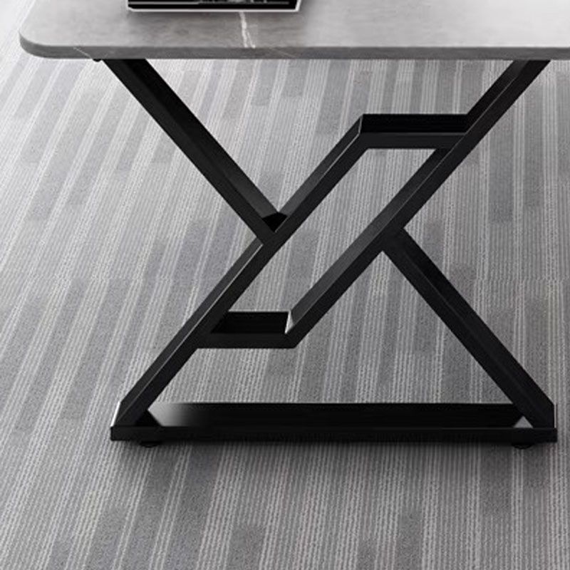 30" H Modern Rectangular Writing Desk Simple Desk with Black Metal Legs Clearhalo 'furn' 'furn_office_desk' 'Furniture' 'Office Desks' 'Office Furniture' 'office_desk' 1200x1200_a37ed904-ab1e-4fc3-ab38-4b0736d42880