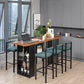 1/2/7 Pieces Pub Table Set Industrial Rectangular Pub Dining Set