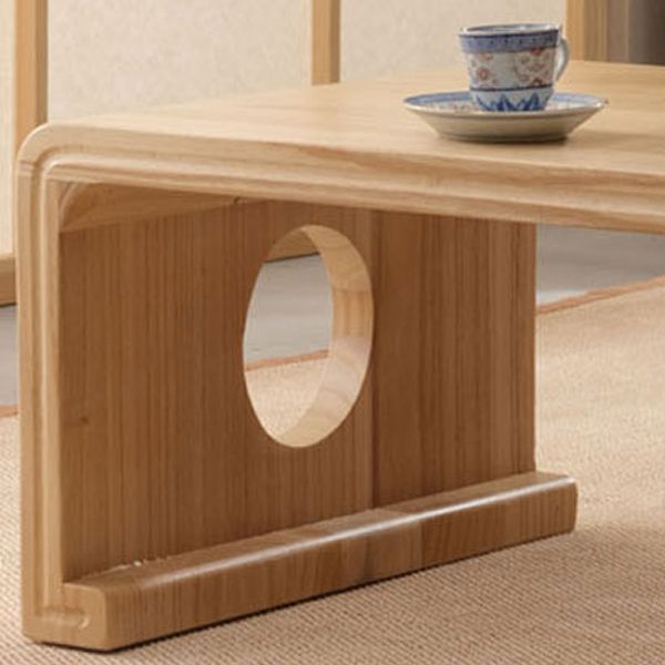 Massief houten enkele salontafel Rechthoekige moderne slee-cocktailtafel