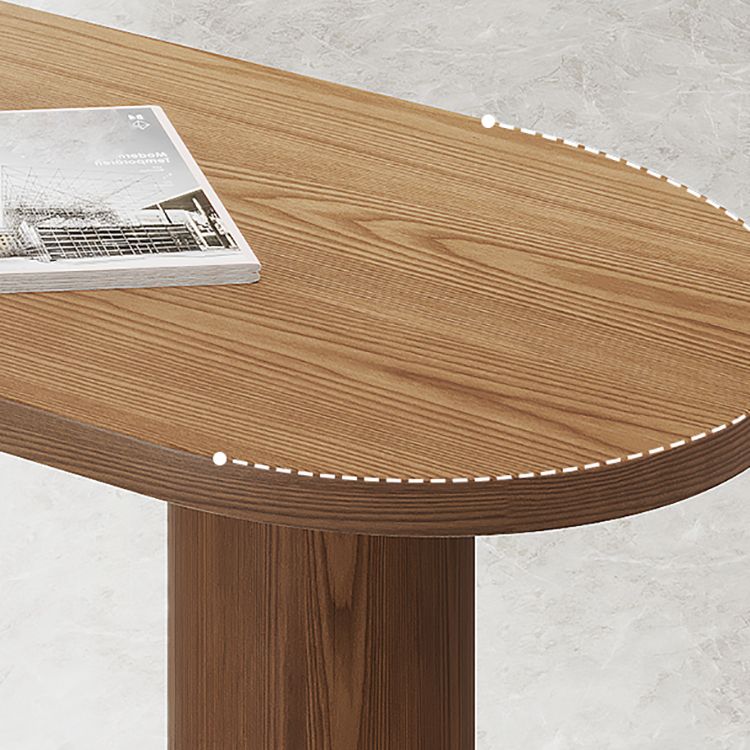 Double Pedestal Counter Height Dining Table Brown Counter Wine Table Clearhalo 'Bar Furniture' 'Bar Tables' 'bar_tables' 'furn' 'furn_bar_tables' 'Furniture' 'Kitchen & Dining Furniture' 1200x1200_a3836154-9776-405e-b672-440a0eea879f