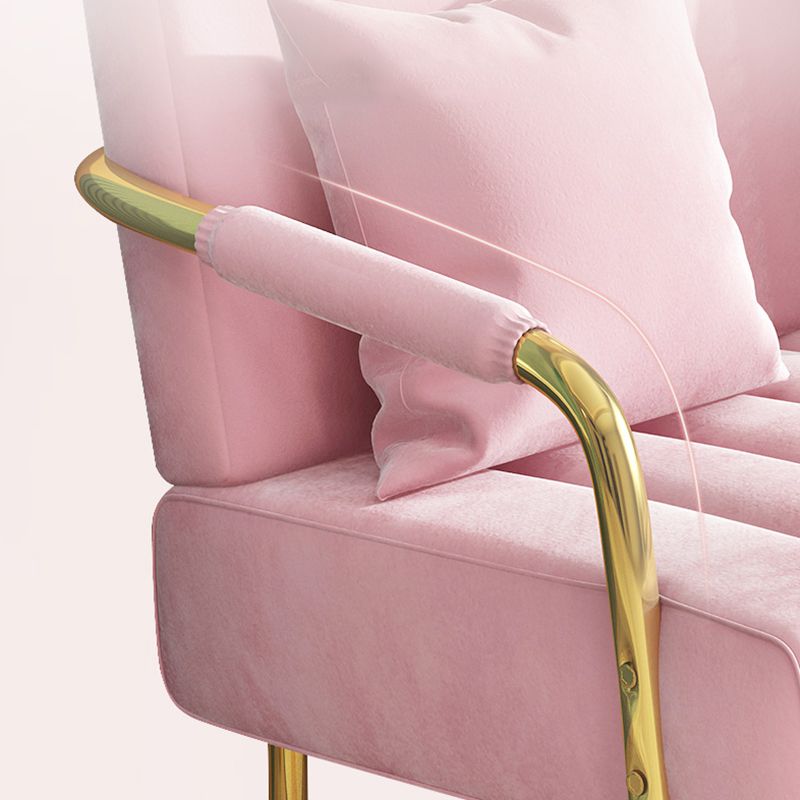 Glam Velvet 3-seater Sofa with Sewn Pillow Back and 4 Golden Legs Clearhalo 'furn' 'furn_sofas' 'Furniture' 'furniture_sofas' 'kitchen' 'kitchen_sofas' 'Living Room Furniture' 'Sofa' 'sofas' 1200x1200_a385c869-64a6-4f94-9970-ffb1b60745e4