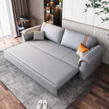 Scandinavian Faux Leather Sleeper Pillow Top Arms Sofa Bed with Storage