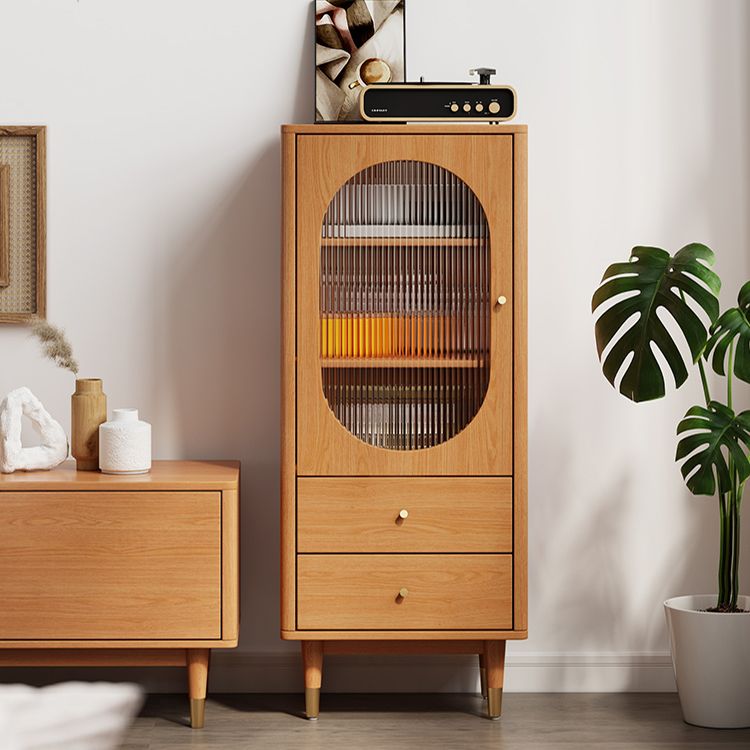 Modern Two Drawer Accent Cabinet Rectangular Wooden and Glass 1-Door Cabinet Clearhalo 'Cabinets & Chests' 'cabinets_chests' 'furn' 'furn_cabinets_chests' 'Furniture' 'Living Room Furniture' 1200x1200_a386252e-5162-4314-a099-0d7ead397e19