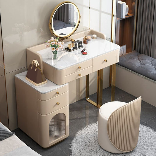 Lussuoso tavolo da toep in metallo tavolo da toeletta da letto in pietra scrivania vanità