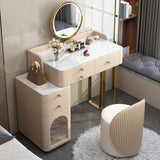 Lussuoso tavolo da toep in metallo tavolo da toeletta da letto in pietra scrivania vanità